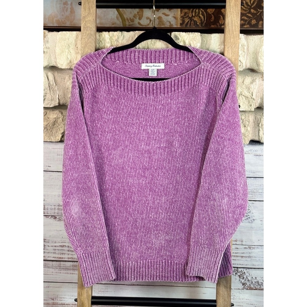 Tommy Bahama Womens‎ Lavender Purple Chenille Ribbed Boat Neck Sweater Size S - Picture 6 of 6
